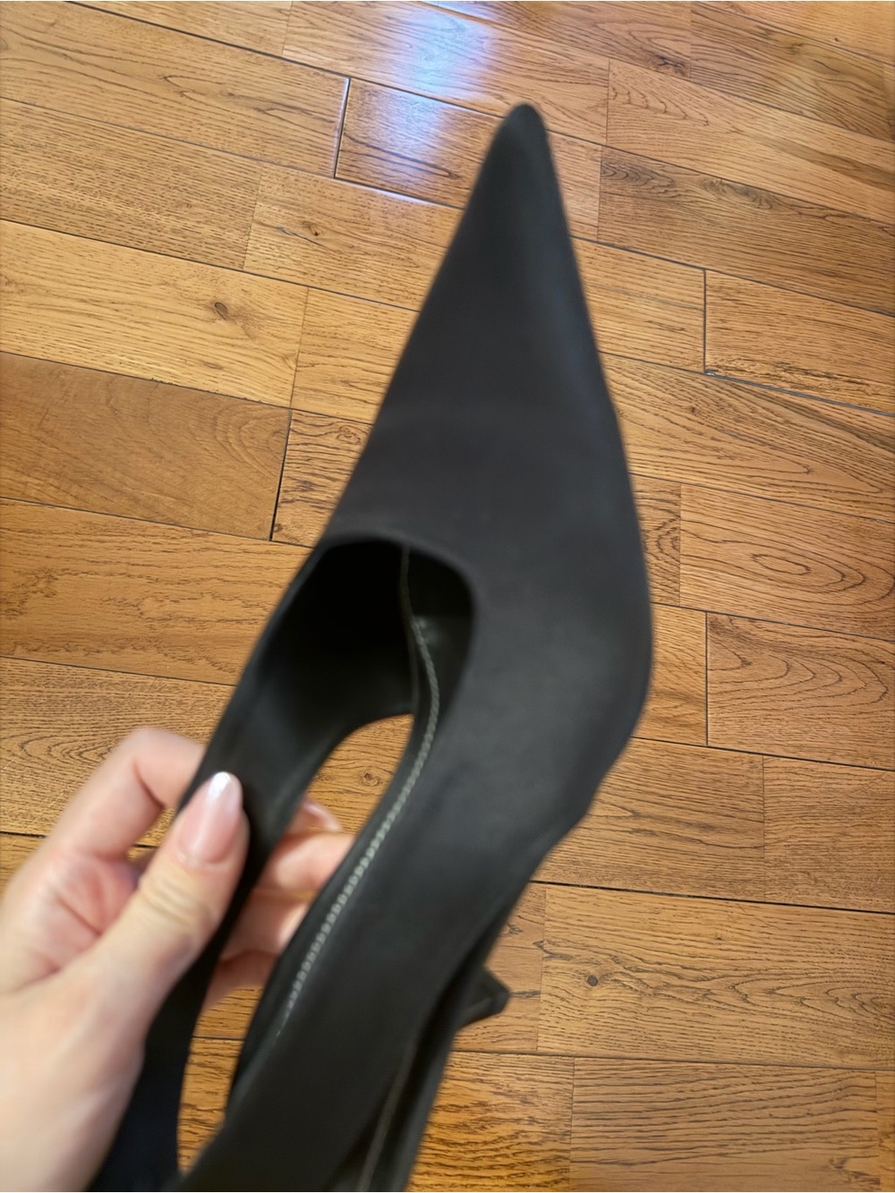 Toteme Black Pointed Slingback Heels - Picture 5 of 7
